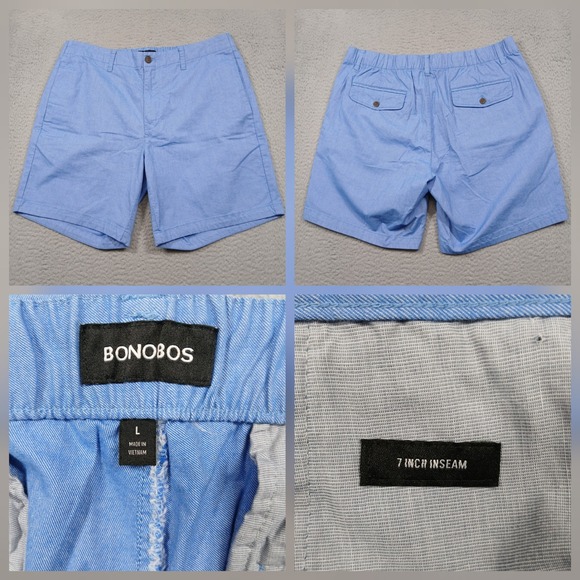 Bonobos Other - Bonobos Shorts Mens L Light Blue Chino Casual 7 Inch Inseam